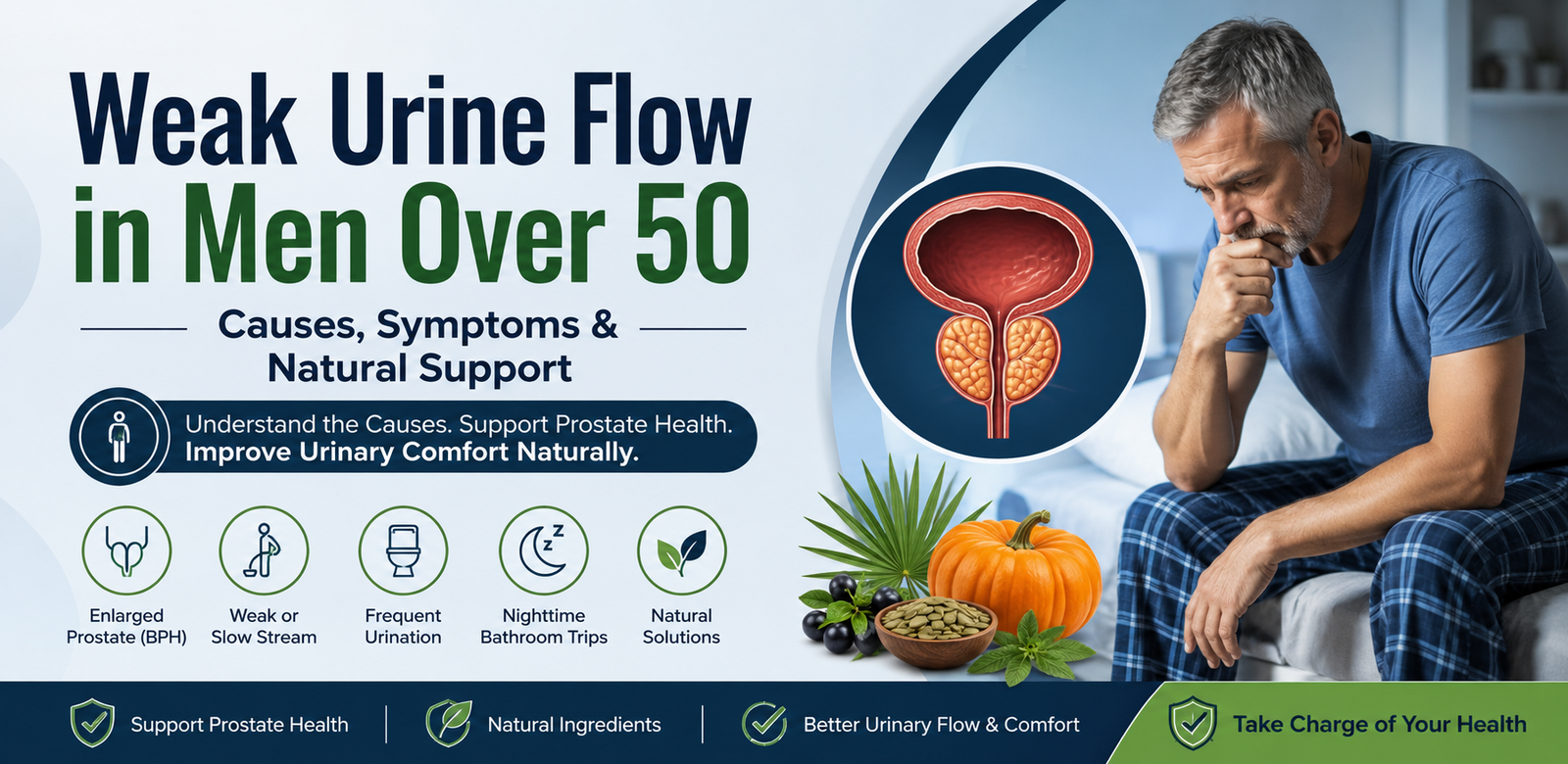 Weak Urine Flow in Men Over 50